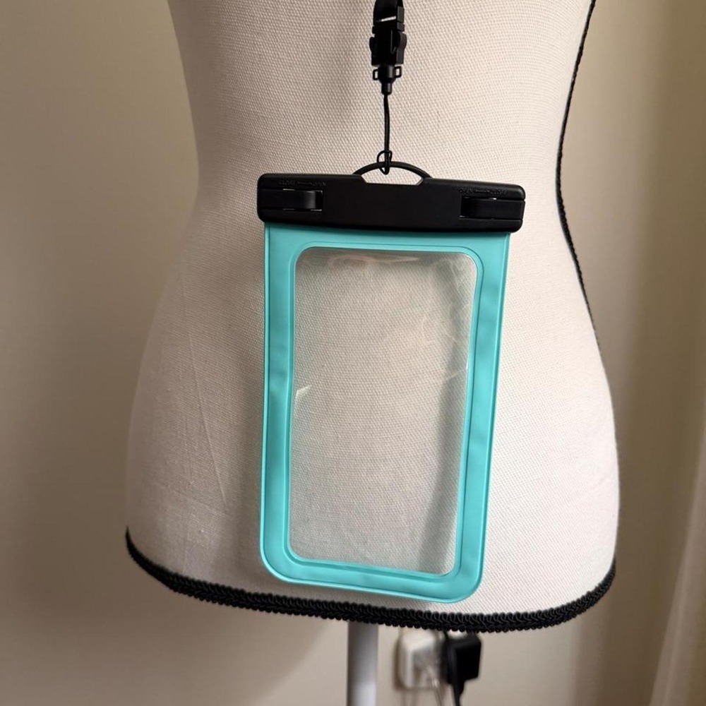 Waterproof Phone Pouch Dry Bag with Lanyard Teal Blue Universal Size